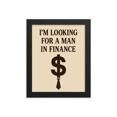 I'm looking for a man in finance framed print on a plain backdrop in size 8"x10".