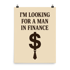 I'm looking for a man in finance poster on a plain backdrop in size 8"x10".