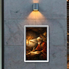 Ibn al Haytham in camera obscura chamber poster 2