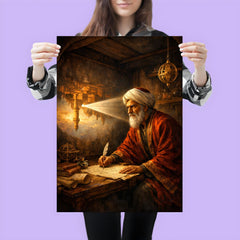 Ibn al Haytham in camera obscura chamber poster 3