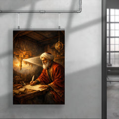 Ibn al Haytham in camera obscura chamber poster 4