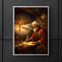 Ibn al Haytham in camera obscura chamber poster 5