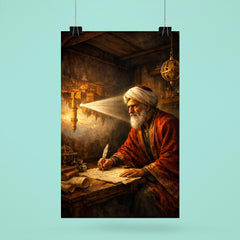 Ibn al Haytham in camera obscura chamber poster 6
