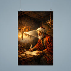 Ibn al Haytham in camera obscura chamber poster 9
