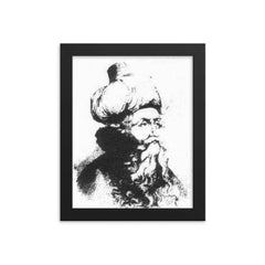 Ibn Arabi framed print on a plain backdrop in size 8"x10".