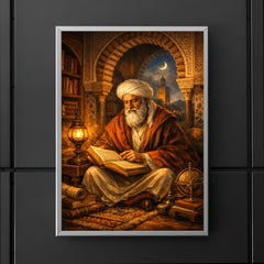 Ibn Arabi in Andalusian library lamplight poster 5