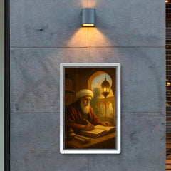 Ibn Arabi in illuminated Andalusian study poster 2