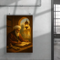Ibn Arabi in illuminated Andalusian study poster 4