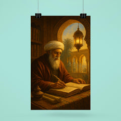 Ibn Arabi in illuminated Andalusian study poster 6