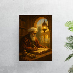 Ibn Arabi in illuminated Andalusian study poster 7