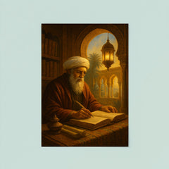 Ibn Arabi in illuminated Andalusian study poster 8