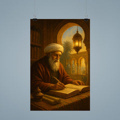 Ibn Arabi in illuminated Andalusian study poster 9