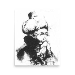 Ibn Arabi poster on a plain backdrop in size 16"x20".