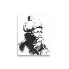 Ibn Arabi poster on a plain backdrop in size 8"x10".
