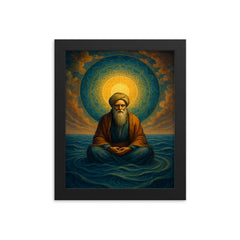 Ibn Arabi sea of unity vision framed print on a plain backdrop in size 8"x10".