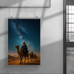 Ibn Battuta caravan beneath desert stars poster 4