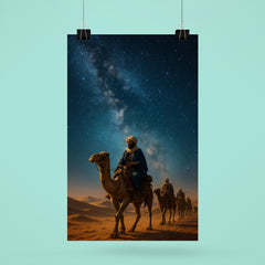 Ibn Battuta caravan beneath desert stars poster 6
