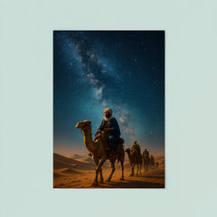 Ibn Battuta caravan beneath desert stars poster 8