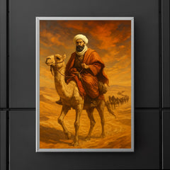 Ibn Battuta crossing Saharan caravan route poster 5