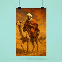 Ibn Battuta crossing Saharan caravan route poster 6