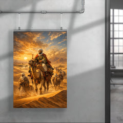 Ibn Battuta crossing Saharan dunes caravan poster 4