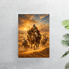 Ibn Battuta crossing Saharan dunes caravan poster 7