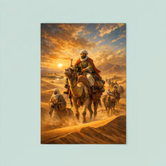 Ibn Battuta crossing Saharan dunes caravan poster 8
