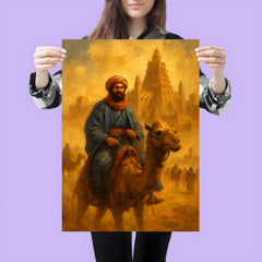 Ibn Battuta entering Timbuktu beneath caravan dust poster 3