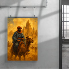 Ibn Battuta entering Timbuktu beneath caravan dust poster 4