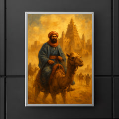 Ibn Battuta entering Timbuktu beneath caravan dust poster 5