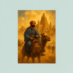 Ibn Battuta entering Timbuktu beneath caravan dust poster 8