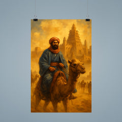 Ibn Battuta entering Timbuktu beneath caravan dust poster 9
