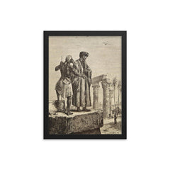 Ibn Battuta framed print on a plain backdrop in size 12"x16".