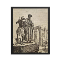 Ibn Battuta framed print on a plain backdrop in size 16"x20".