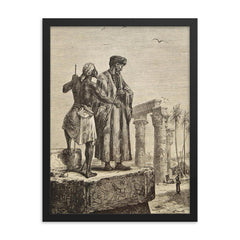 Ibn Battuta framed print on a plain backdrop in size 18"x24".