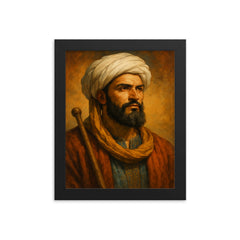Ibn Battuta framed print on a plain backdrop in size 8"x10".