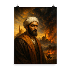 Ibn Khaldun before dynasties rising and falling poster on a plain backdrop in size 8"x10".
