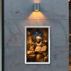 Ibn Sina in illuminated medical study poster 2