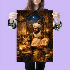 Ibn Sina in illuminated medical study poster 3