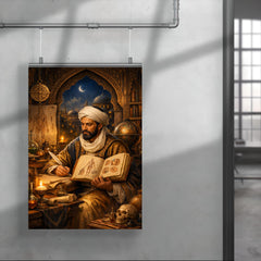 Ibn Sina in illuminated medical study poster 4