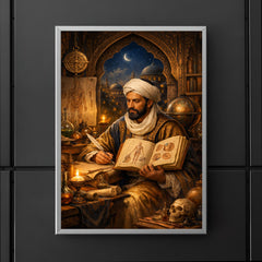 Ibn Sina in illuminated medical study poster 5