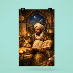 Ibn Sina in illuminated medical study poster 6