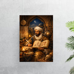 Ibn Sina in illuminated medical study poster 7