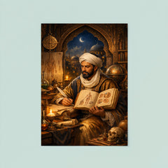 Ibn Sina in illuminated medical study poster 8