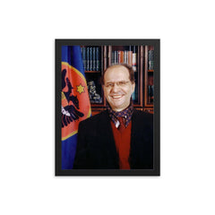 Ibrahim Rugova framed print on a plain backdrop in size 12"x16".