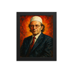 Ibrahim Rugova framed print on a plain backdrop in size 8"x10".