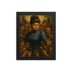 Ida B Wells confronting the press mob framed print on a plain backdrop in size 8"x10".