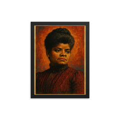 Ida B Wells framed print on a plain backdrop in size 12"x16".