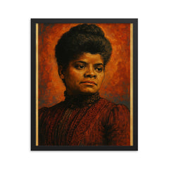 Ida B Wells framed print on a plain backdrop in size 16"x20".