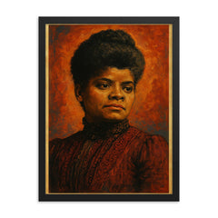 Ida B Wells framed print on a plain backdrop in size 18"x24".